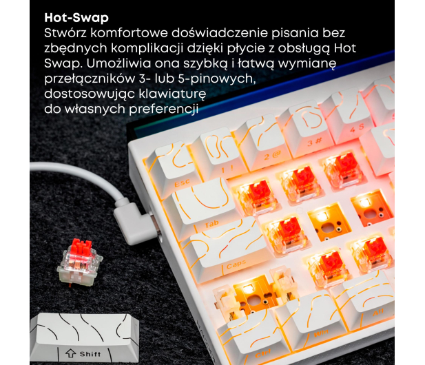 Ajazz NK68 Red Switch biała - 1536378 - zdjęcie 11